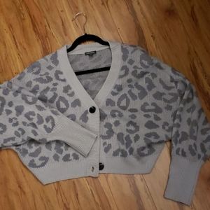 Cropped animal print sweater